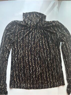 Max mara designer wool chain print turtleneck long sleeve Italian luxury office